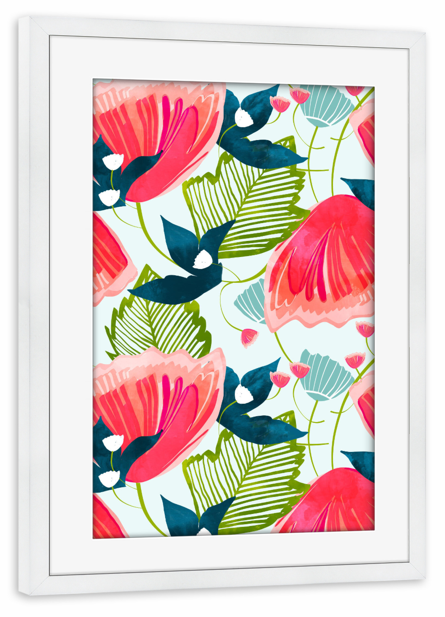 Poster mit Rahmen weiß "Botanica-II" artboxONE - Floral