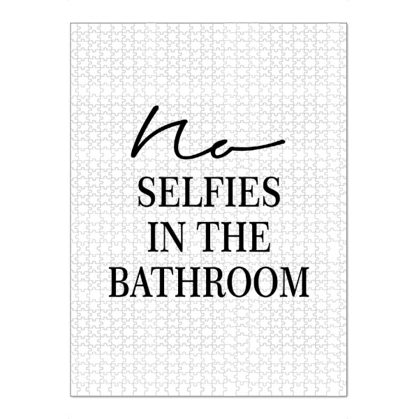 Puzzle Ravensburger "*No Selfies in the Bathroom*" artboxONE - Typografie,Menschen,Schwarzweiß,Lustig