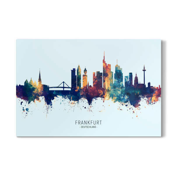 Galerie-Print "Frankfurt Skyline BlueOrange" 30x20 cm artboxONE