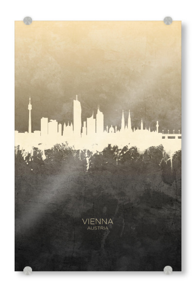 Acrylglasbild "Vienna Austria Skyline Taupe" artboxONE - Städte,Städte / Wien
