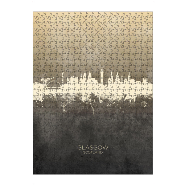 Puzzle Ravensburger "Glasgow Scotland Skyline Taupe" artboxONE - Städte