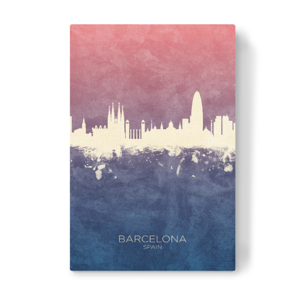 Leinwandbild "Barcelona Spain Skyline BlueRose" artboxONE - Städte,Städte / Barcelona