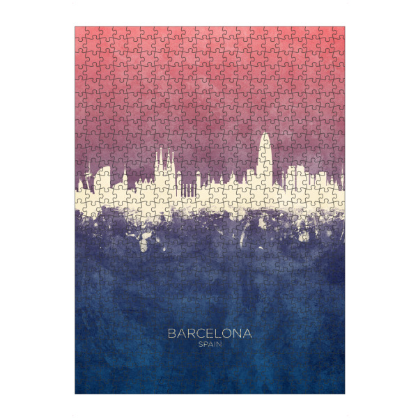 Puzzle Ravensburger "Barcelona Spain Skyline BlueRose" artboxONE - Städte,Städte / Barcelona