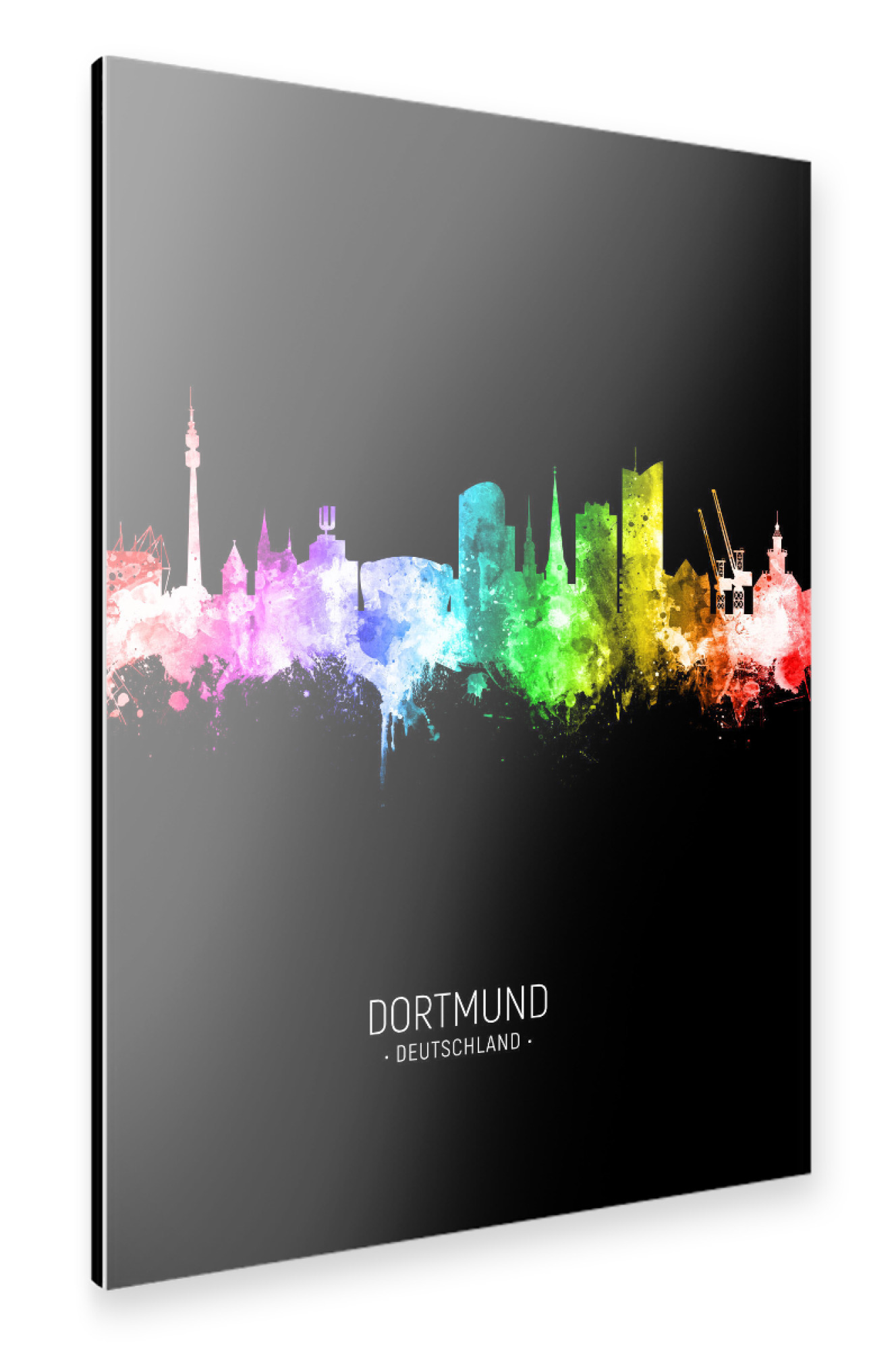 Alu-Dibond "Dortmund Skyline Colour Black" 75x50 cm artboxONE