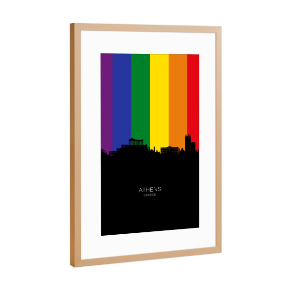 Poster mit Rahmen Kupfer "Athens Greece Skyline Pride" artboxONE - Städte