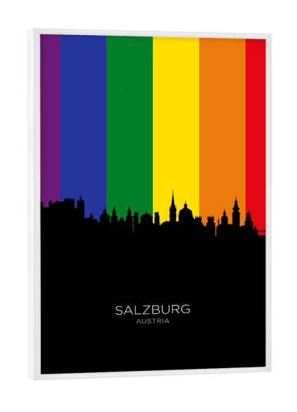Poster mit weißem Rahmen "Salzburg Austria Skyline Pride" artboxONE - Städte