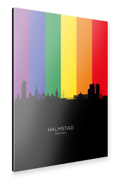 Alu-Dibond "Halmstad Sweden Skyline Pride" 30x20 cm artboxONE