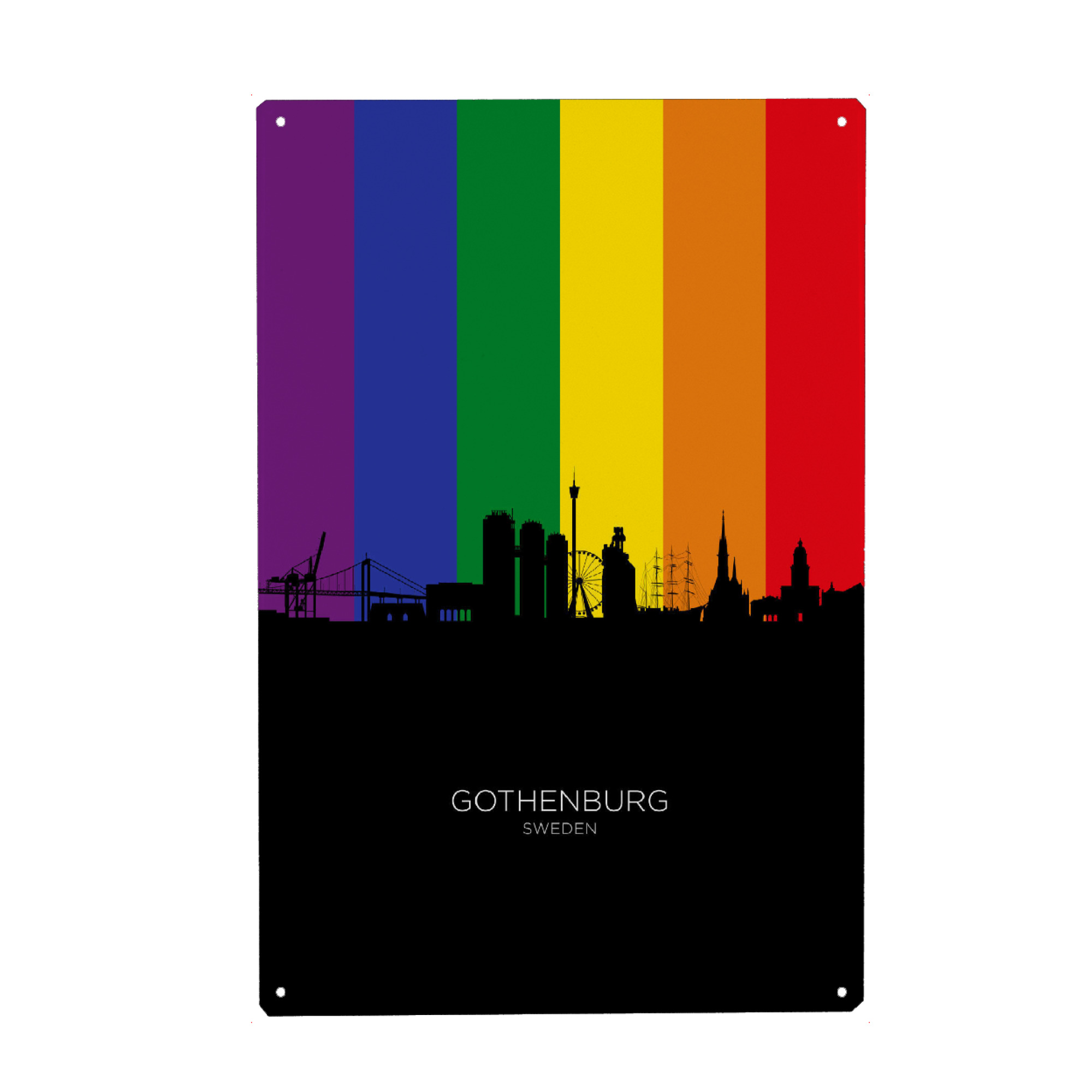 Metall Poster "Gothenburg Sweden Skyline Pride" artboxONE - Städte