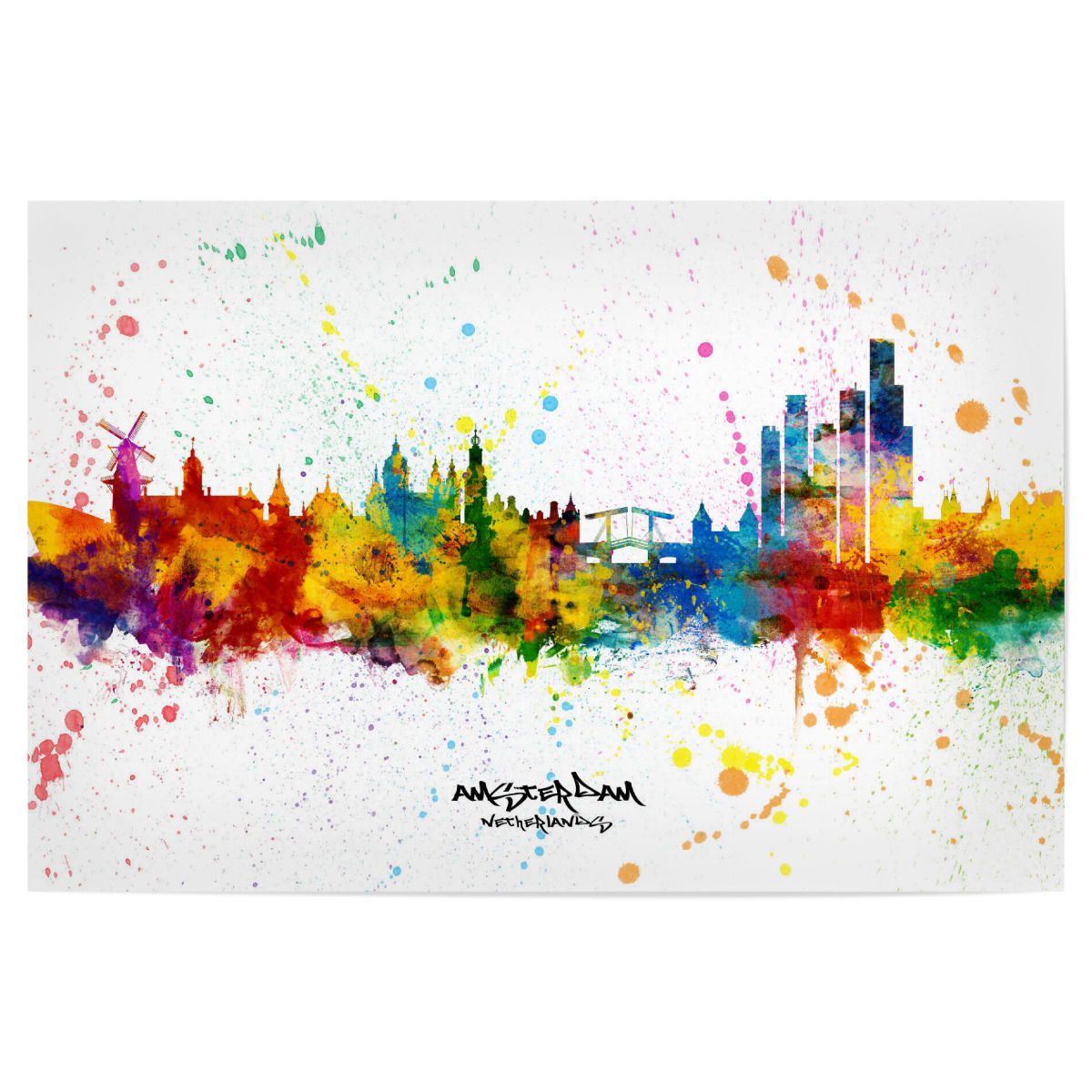 Amsterdam Skyline Splash Als Poster Bei Artboxone Kaufen