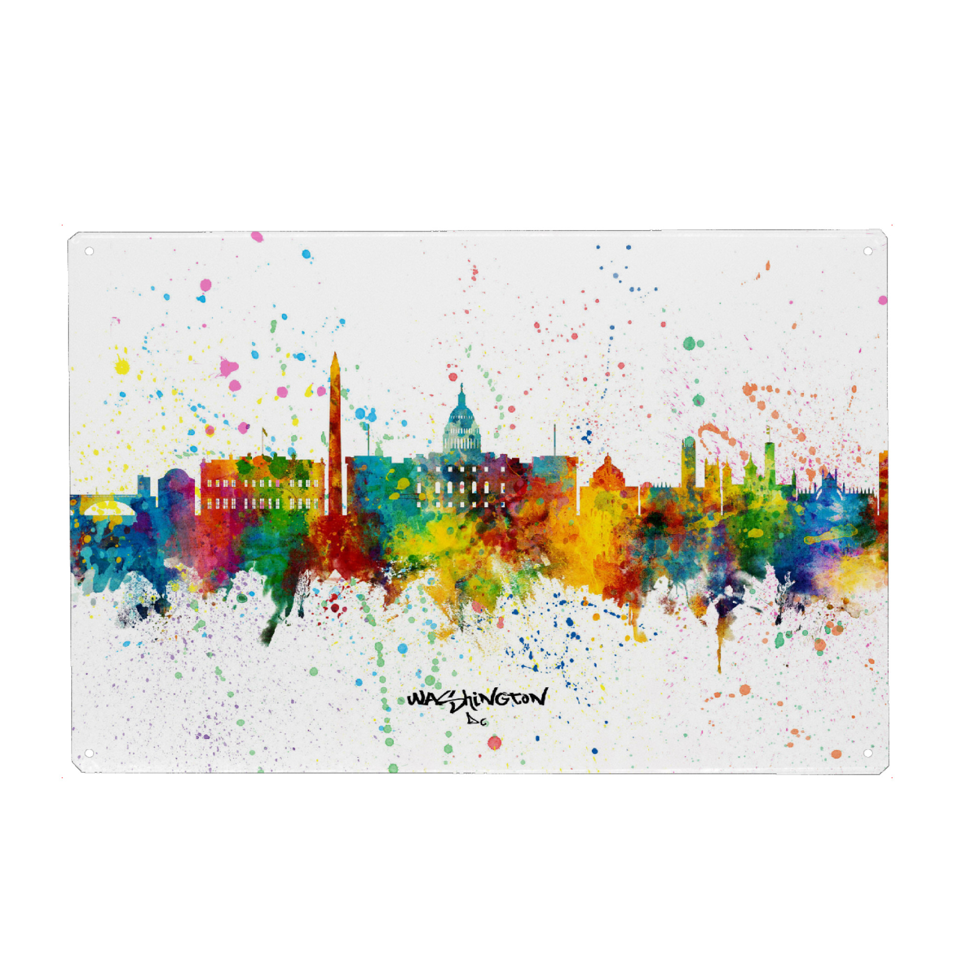 Metall Poster "Washington DC Skyline Splash" artboxONE - Städte,Städte / Washington