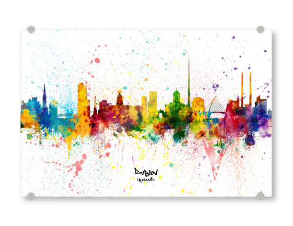 Acrylglasbild "Dublin Ireland Skyline Splash" artboxONE - Städte