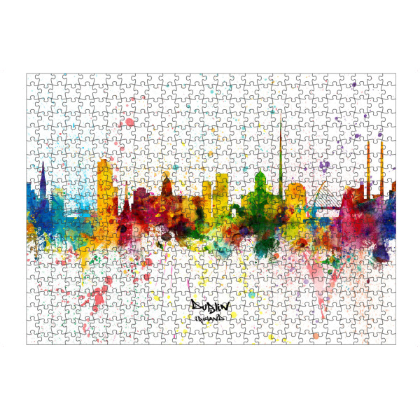 Puzzle Ravensburger "Dublin Ireland Skyline Splash" artboxONE - Städte