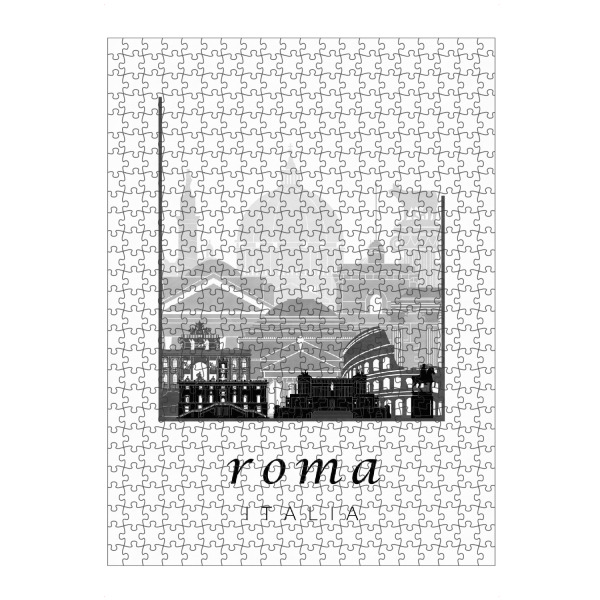 Puzzle Ravensburger "Rome skyline black & white" artboxONE - Schwarzweiß,Architektur,Städte / Rom