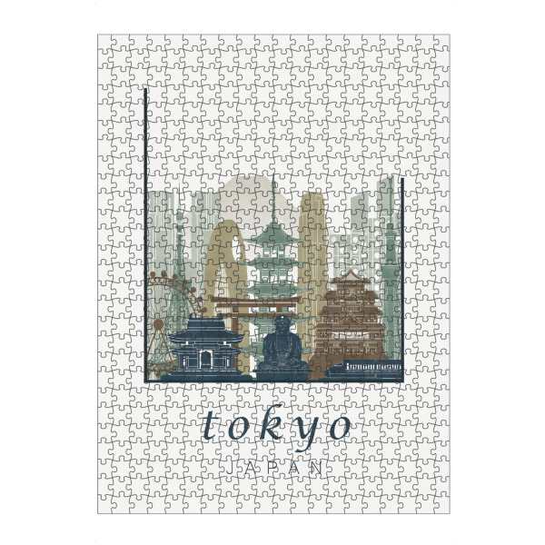 artboxONE Puzzle "Tokyo skyline light blue" artboxONE - Städte,Architektur,Städte / Tokio