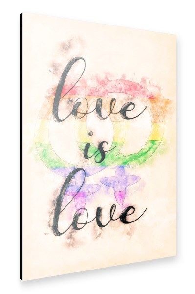 Alu-Dibond "Liebe ist Liebe - Frauen-Frau" 30x20 cm artboxONE
