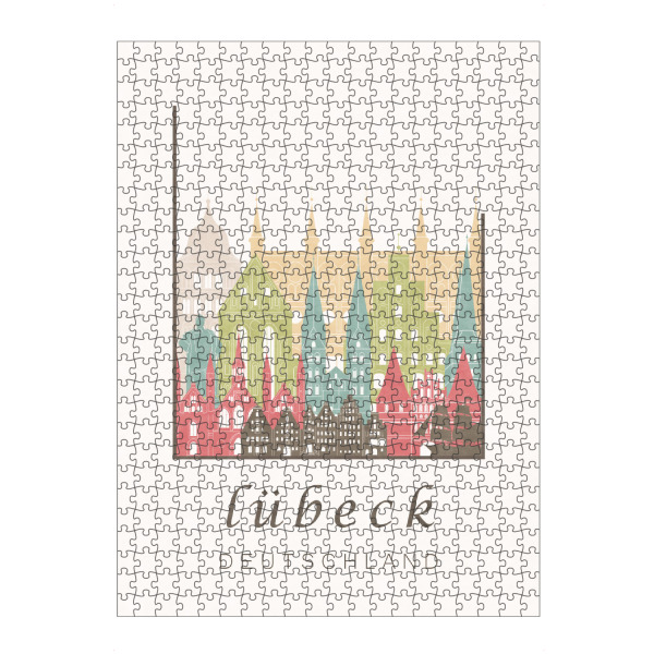 Puzzle Ravensburger "Lubeck skyline pastel" artboxONE - Städte,Architektur