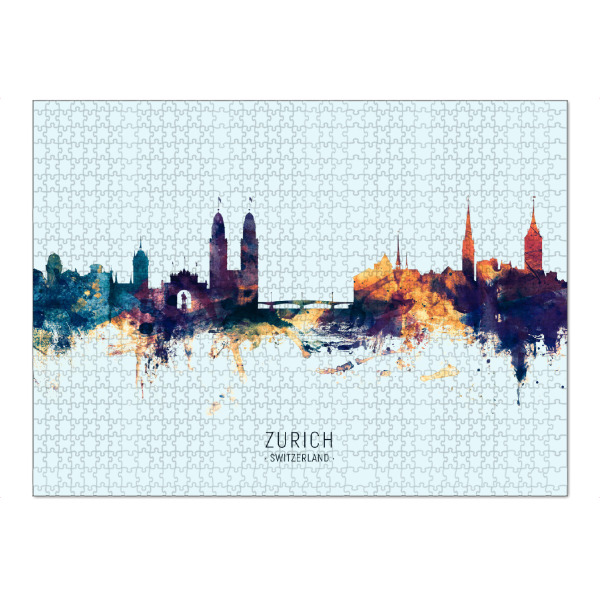 Puzzle Ravensburger "Zurich Skyline BlueOrange" artboxONE - Städte,Städte / Zürich