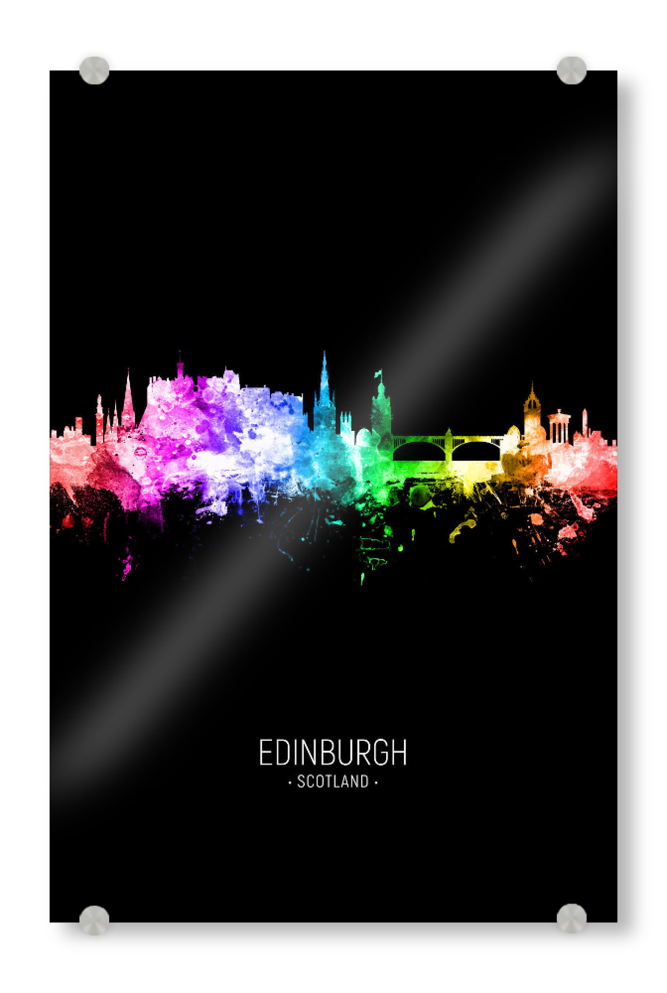 Acrylglasbild "Edinburgh Skyline Colour Black" artboxONE - Städte