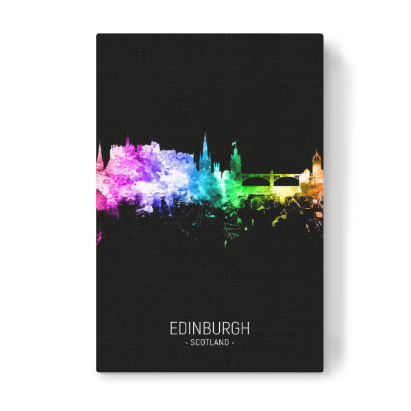Leinwandbild "Edinburgh Skyline Colour Black" artboxONE - Städte