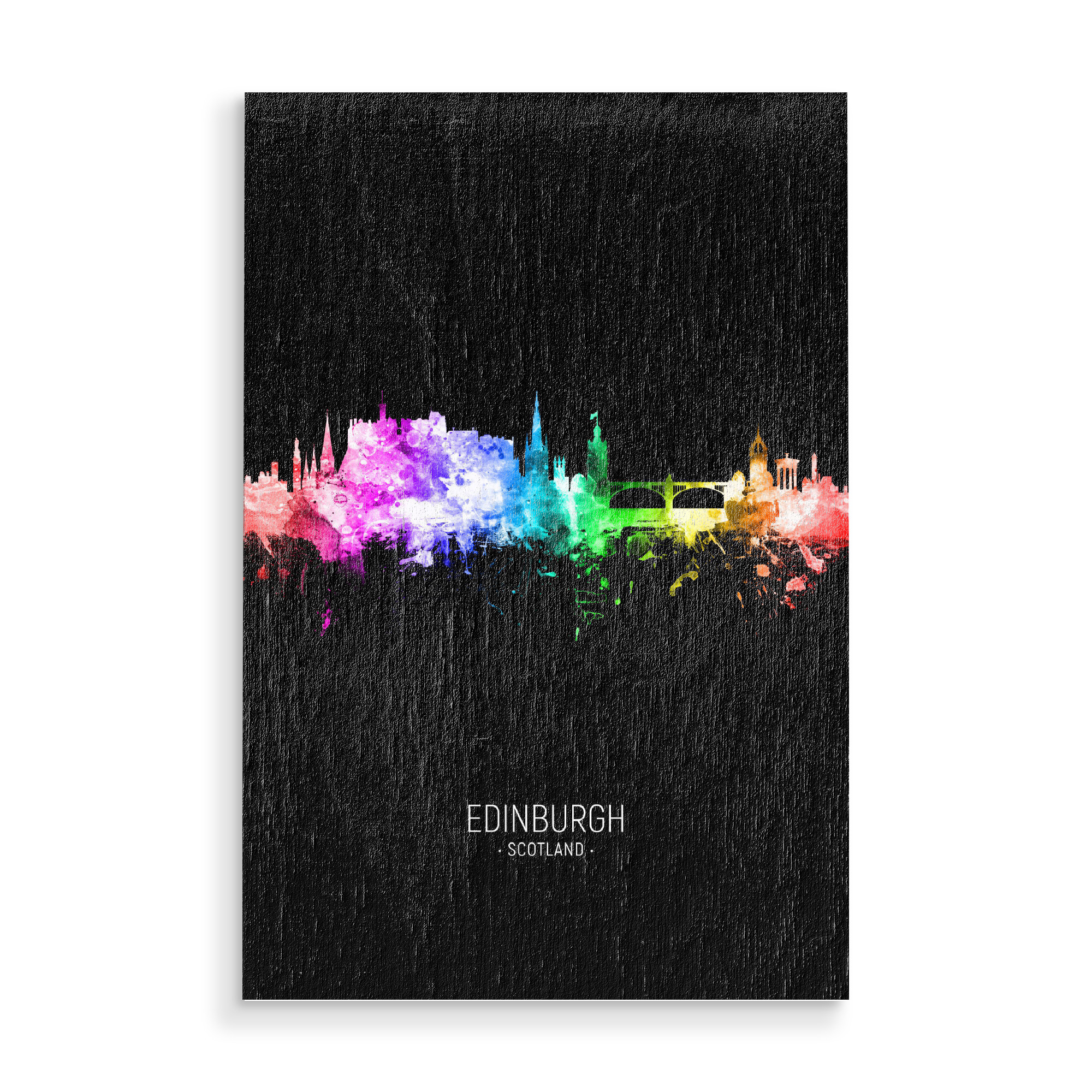 Holzbild "Edinburgh Skyline Colour Black" artboxONE - Städte