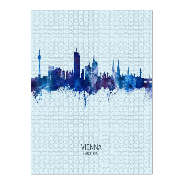 Puzzle Ravensburger "Vienna Austria Skyline Dark Blue" artboxONE - Städte,Städte / Wien