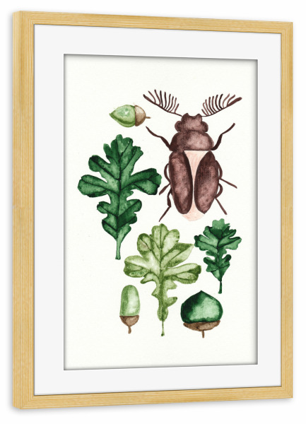 Poster mit Rahmen kiefer "Green botanic love" artboxONE - Natur