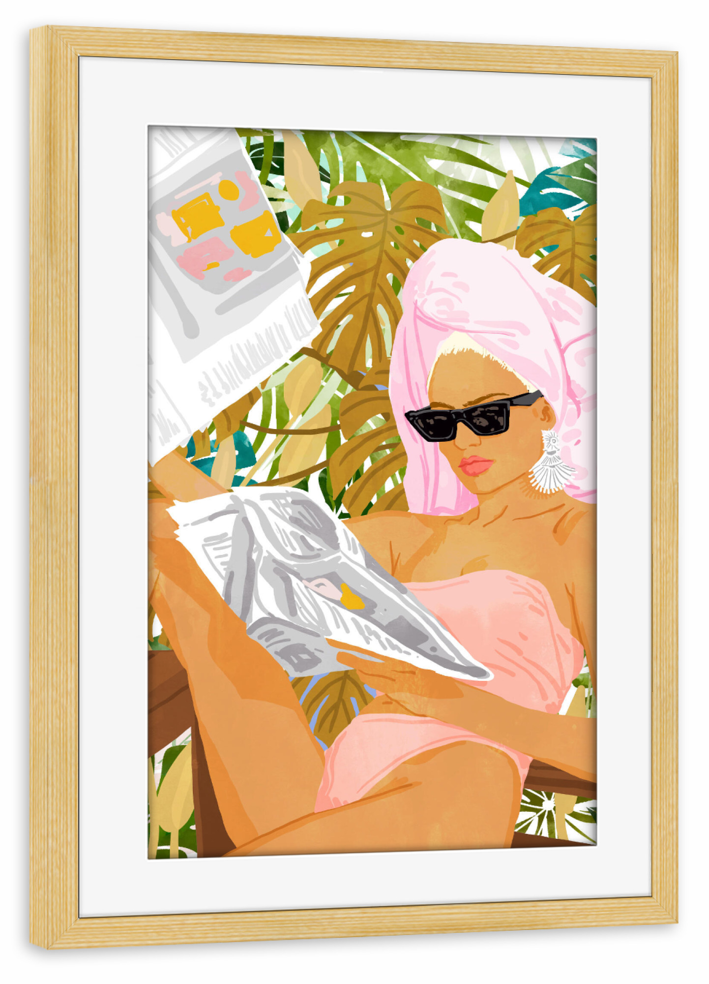 Poster mit Rahmen kiefer "Vacay News" artboxONE - Menschen