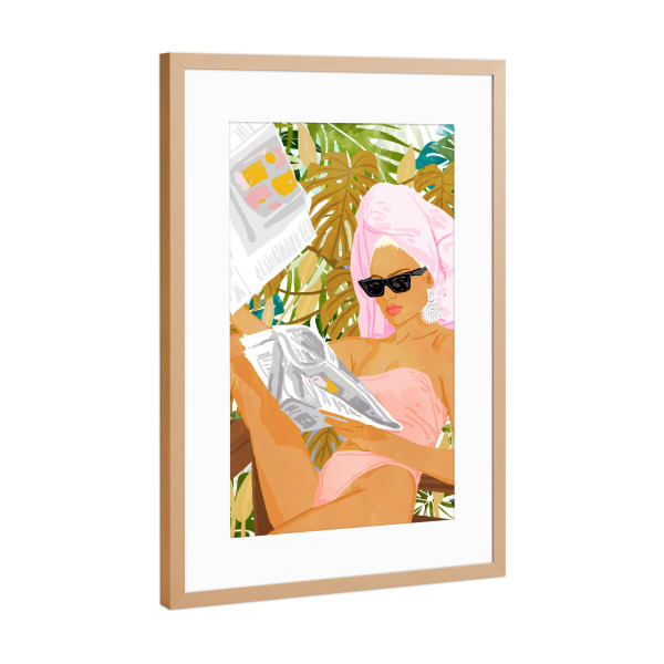 Poster mit Rahmen Kupfer "Vacay News" artboxONE - Menschen