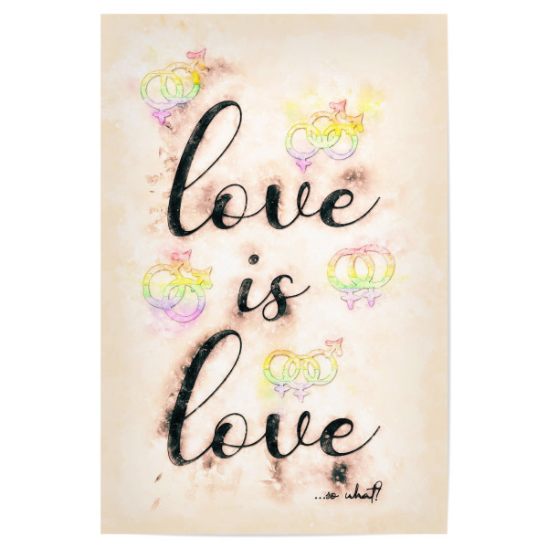 Poster 30x20 cm "Liebe ist Liebe bunt" artboxONE - Liebe