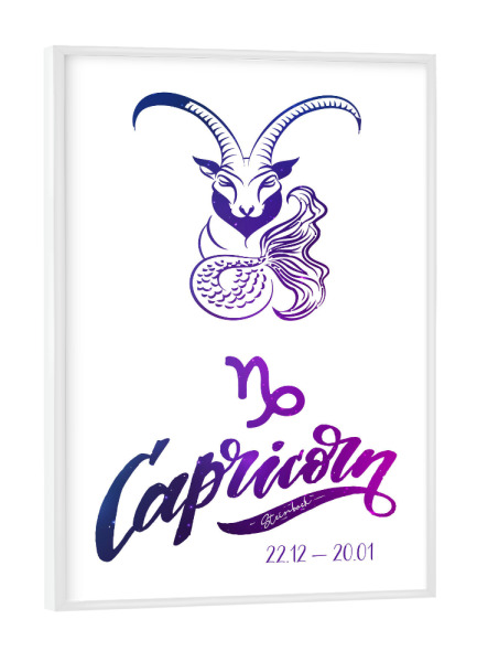 Poster mit weißem Rahmen "Sternzeichen Steinbock" artboxONE - Typografie