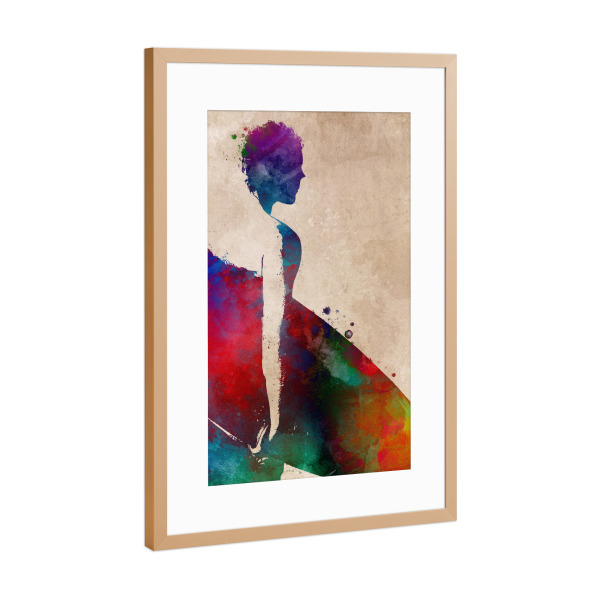 Poster mit Rahmen Kupfer "Surfer sport art" artboxONE - Sport,Sport / Sommerspiele
