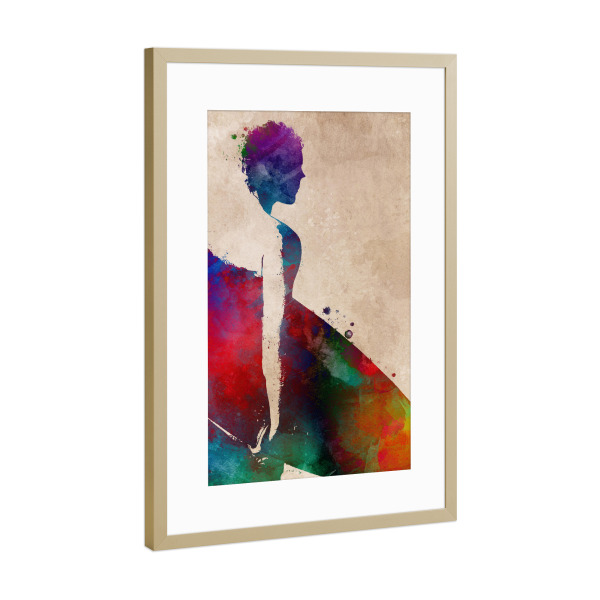Poster mit Rahmen Gold "Surfer sport art" artboxONE - Sport,Sport / Sommerspiele