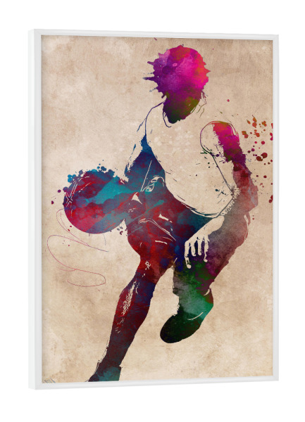 Poster mit weißem Rahmen "Basketball sport art" artboxONE - Sport