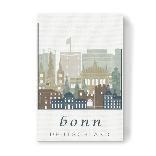 Leinwandbild "Bonn skyline light blue" artboxONE - Städte,Architektur