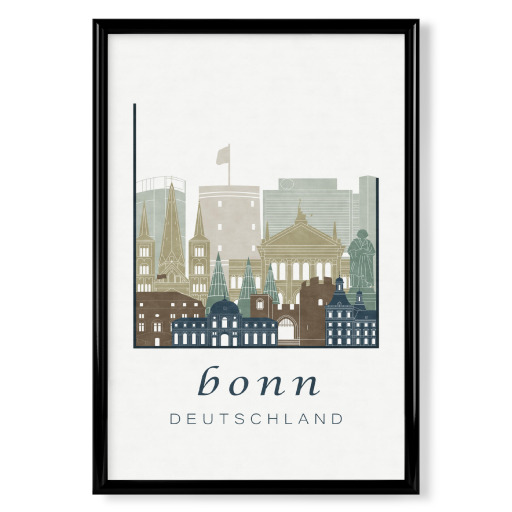 Bonn skyline light blue