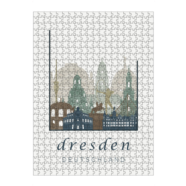 artboxONE Puzzle "Dresden skyline light blue" artboxONE - Städte,Architektur,Städte / Dresden