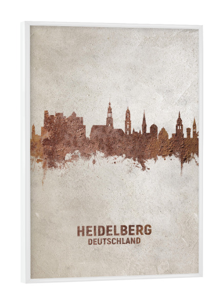 Poster mit weißem Rahmen "Heidelberg Germany Skyline Rust" artboxONE - Städte