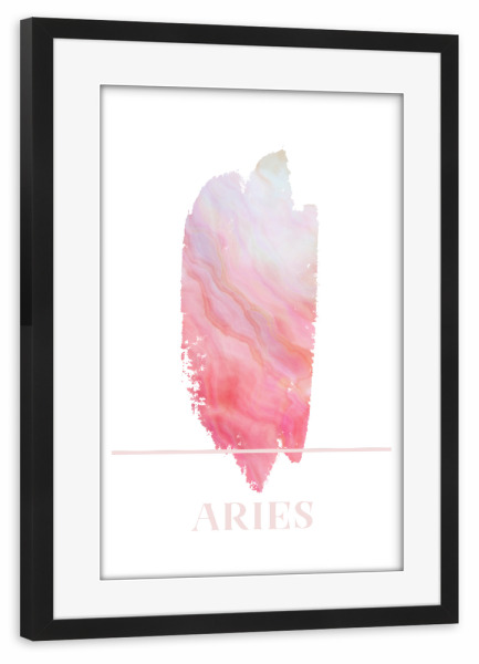 Poster mit Rahmen schwarz "Agate Zodiac Sign - Aries" artboxONE - Abstrakt