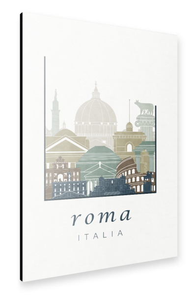Alu-Dibond "Rome skyline light blue" 30x20 cm artboxONE