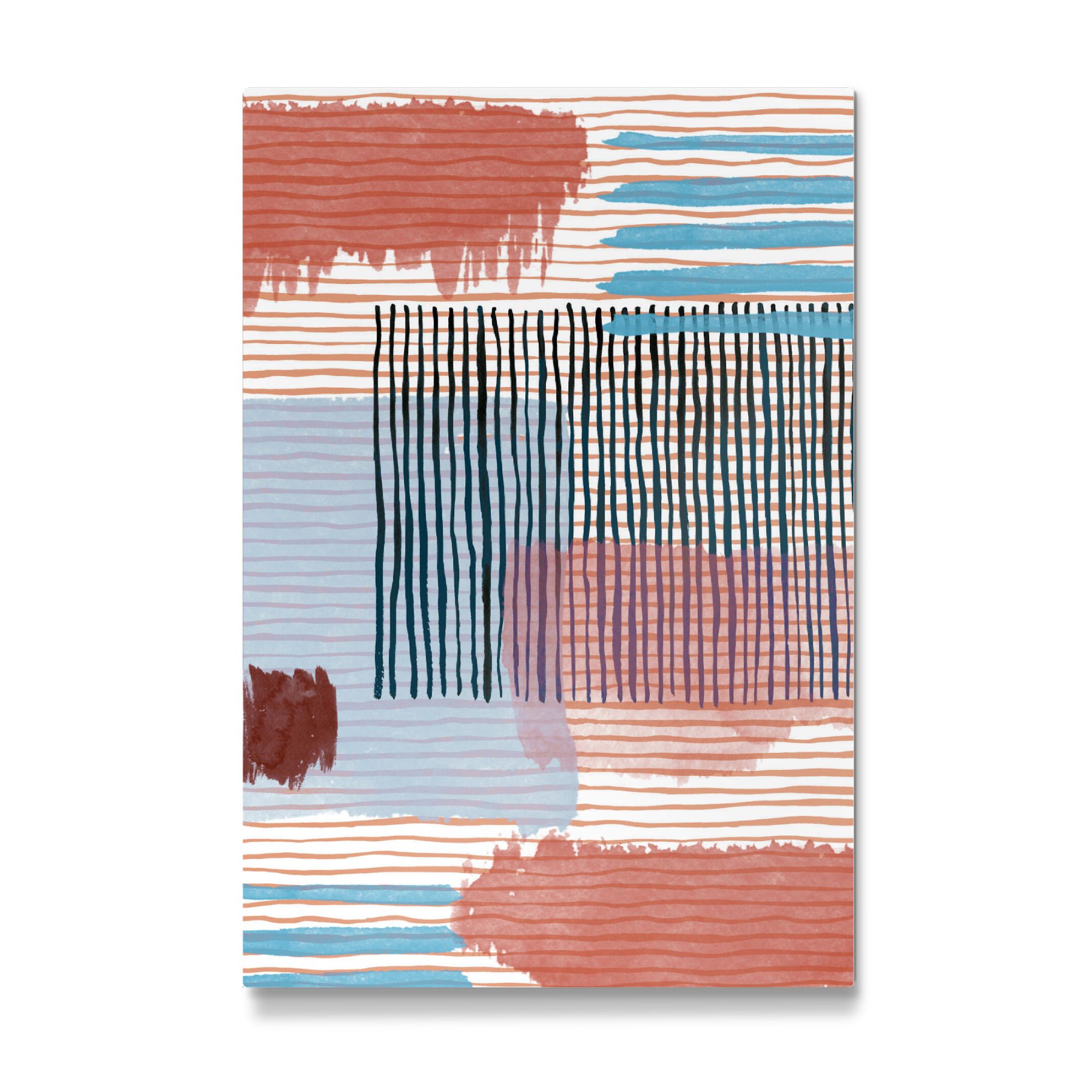 Galerie-Print "Abstract Stripes Geometric Red" 75x50 cm artboxONE