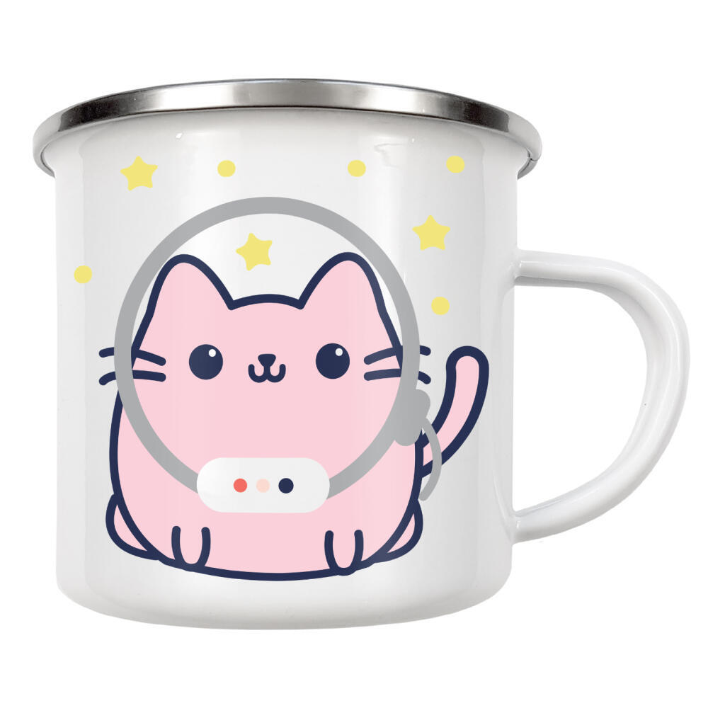 Emaille Tasse "Cute Space Cat Astronaut" artboxONE - Comic,Lustig