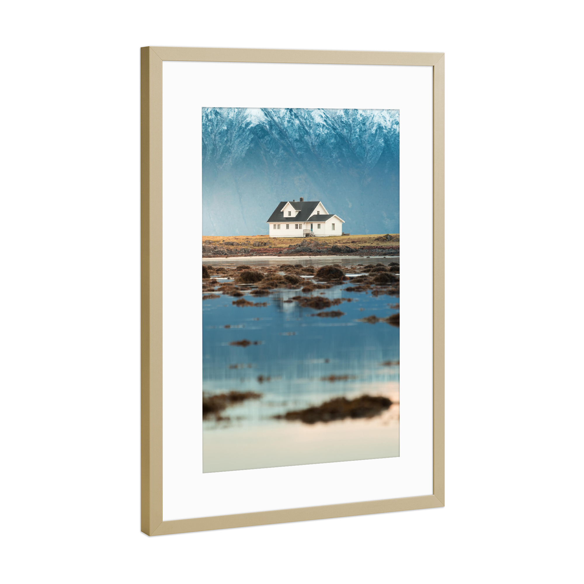 Poster mit Rahmen Gold "The House" artboxONE - Natur,Reise,Reise / Länder