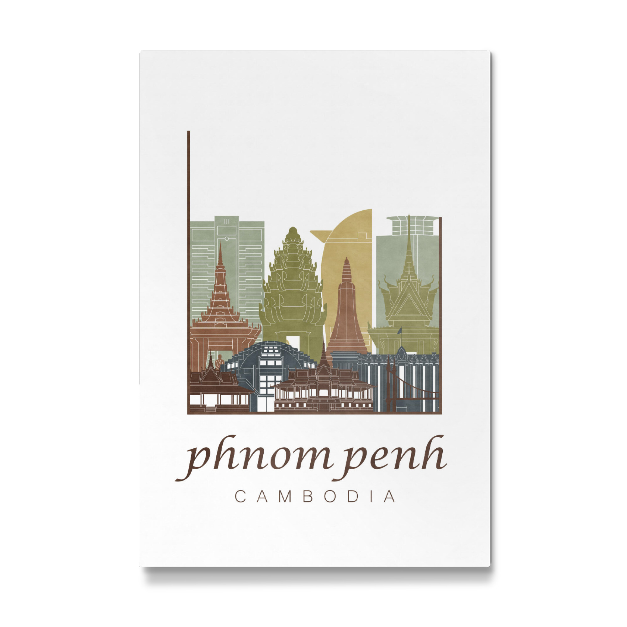 Galerie-Print "Phnom Penh skyline light brown" 30x20 cm artboxONE