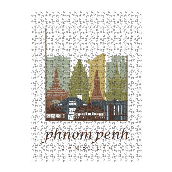 artboxONE Puzzle "Phnom Penh skyline light brown" artboxONE - Städte,Architektur