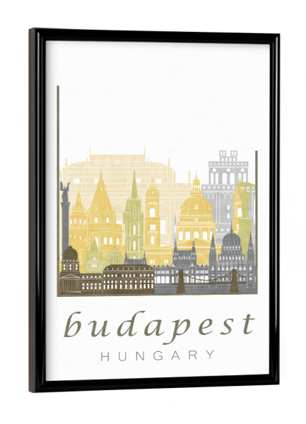 Poster mit schwarzem Rahmen "Budapest skyline desert" artboxONE - Städte,Architektur,Städte / Budapest