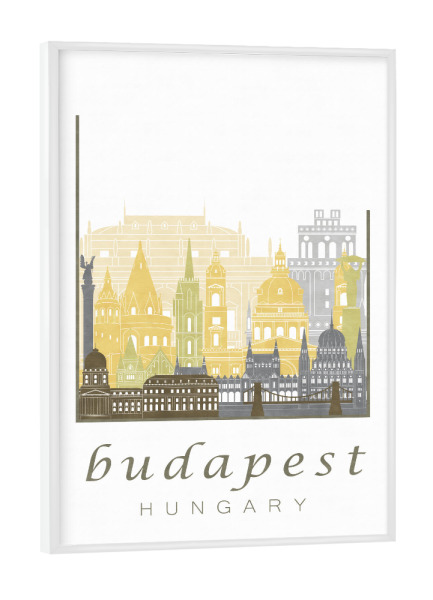 Poster mit weißem Rahmen "Budapest skyline desert" artboxONE - Städte,Architektur,Städte / Budapest