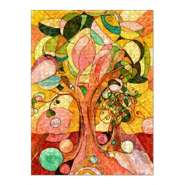 Puzzle Ravensburger "Encounter with Braco" artboxONE - Natur,Floral - Spiritualität,Braco,Baum,Sonne,Spirit,Tree,Abstract,Abstrakt