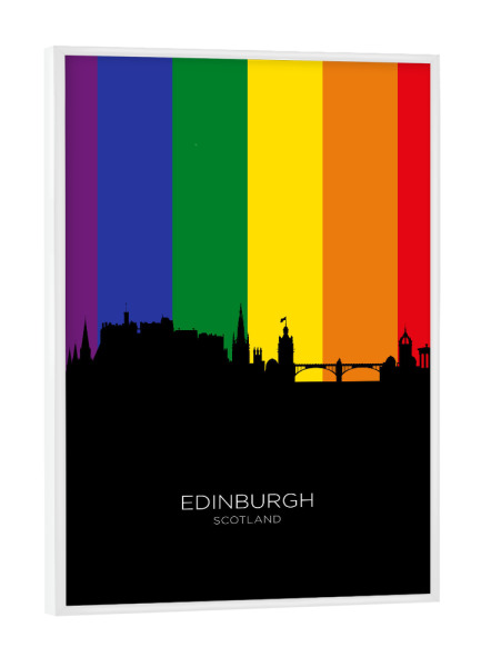 Poster mit weißem Rahmen "Edinburgh Scotland Skyline Pride" artboxONE - Städte