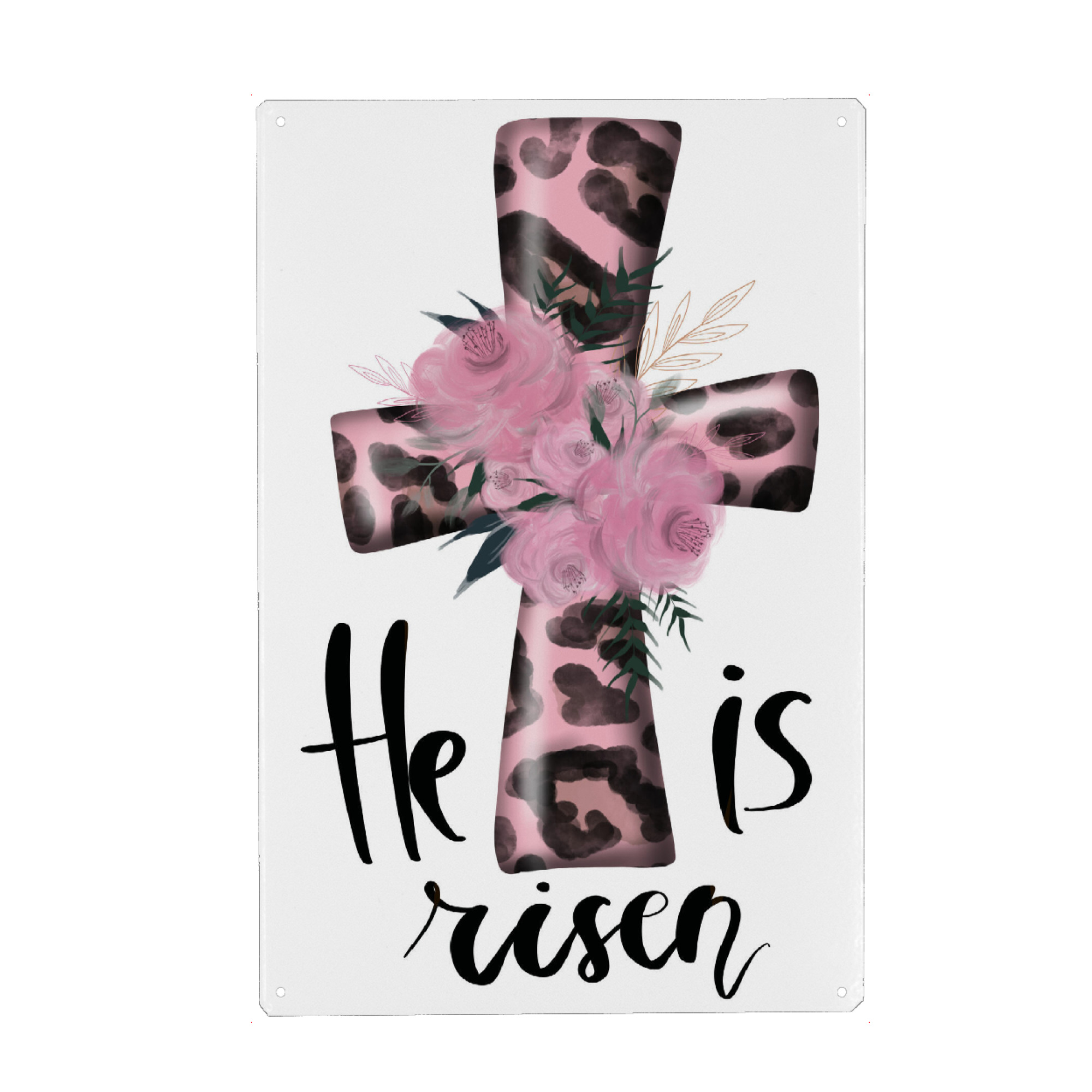 Holzbild "Cross He Is Risen Design" artboxONE - Typografie,Floral,Fashion,Festivals