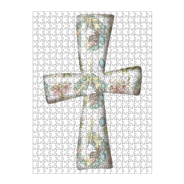artboxONE Puzzle "Easter Cross" artboxONE - Floral,Schwarzweiß,Festivals - Easter,Cross,Graphic,Design,Grafik,Ostern,Kreuz,Fest - Bild easter